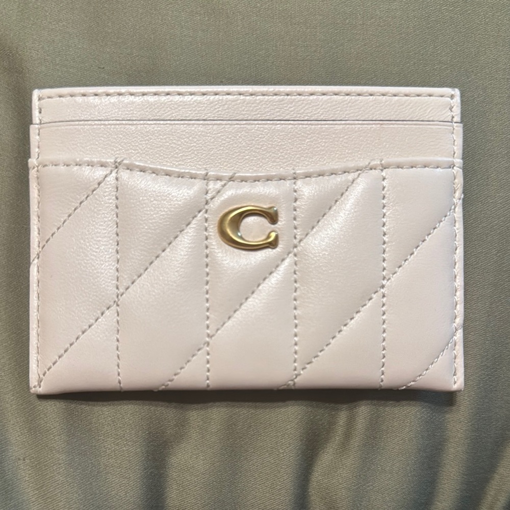 Coach White and Gold Quilted Wallet